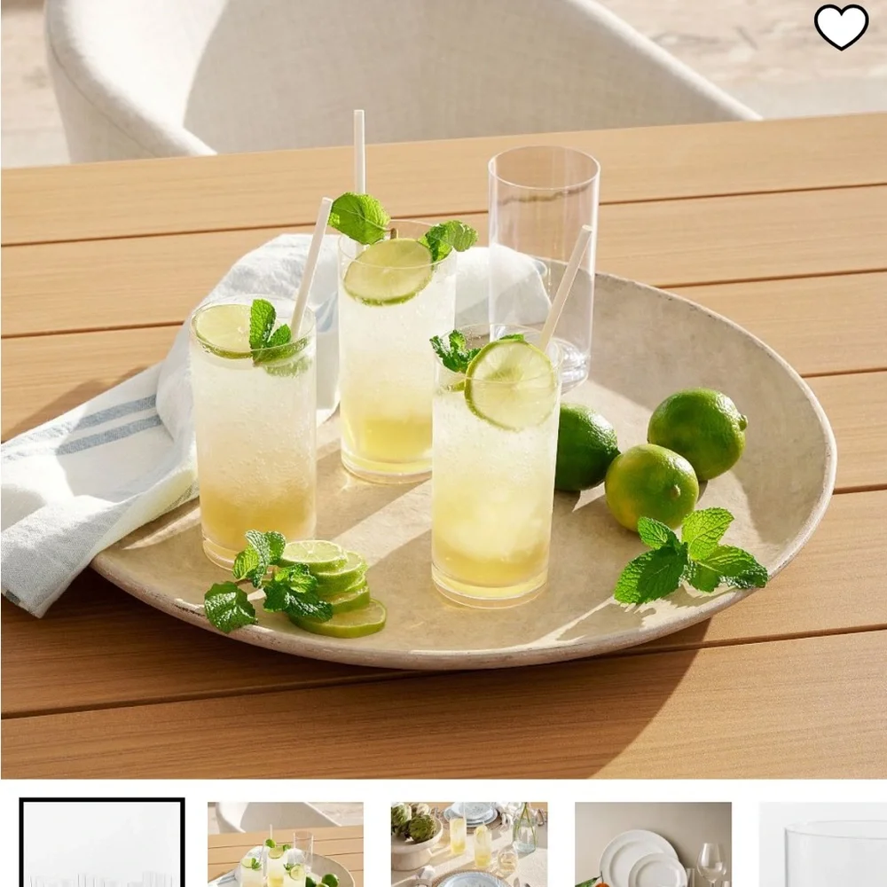 Pottery Barn 	 Caterer's Box Outdoor Highball Glasses, Set of 12 - Clear